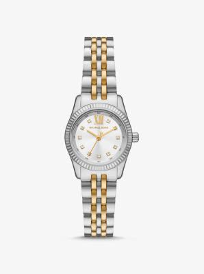 Zweifarbige Armbanduhr Petite Lexington mit Pavé